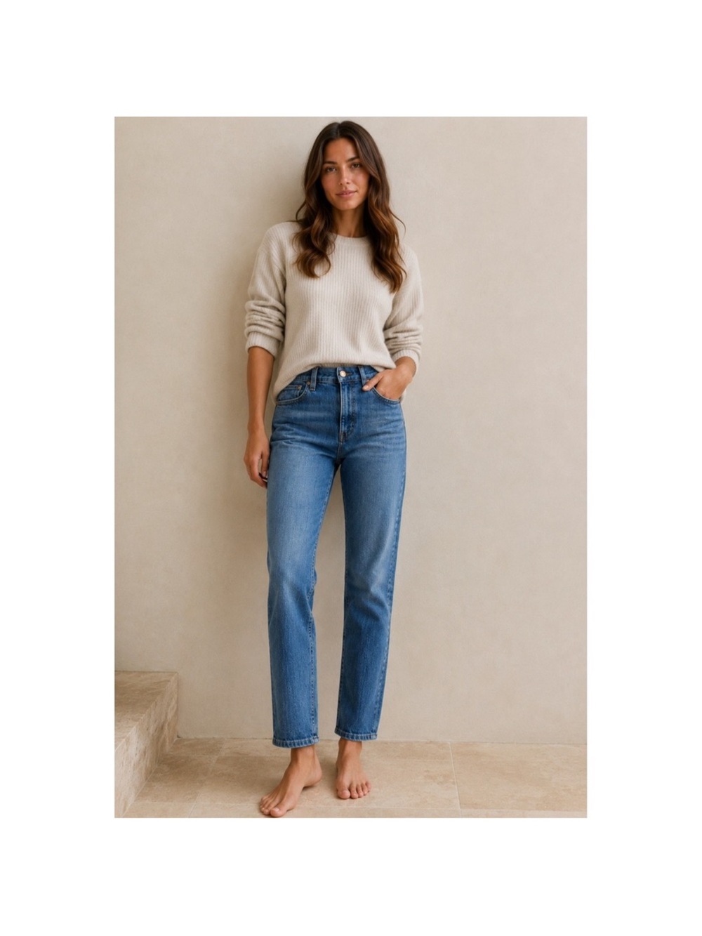 AYR The Pop Jeans Mid Wash Blue Straight Leg Sz 27